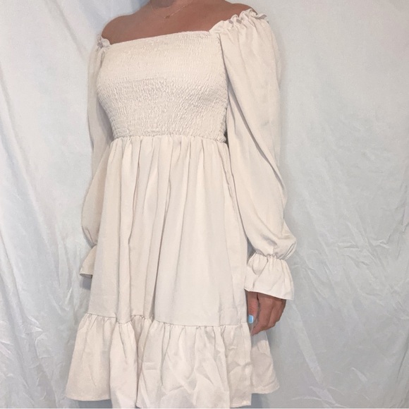 Boho cream midi dress. - Picture 5 of 6